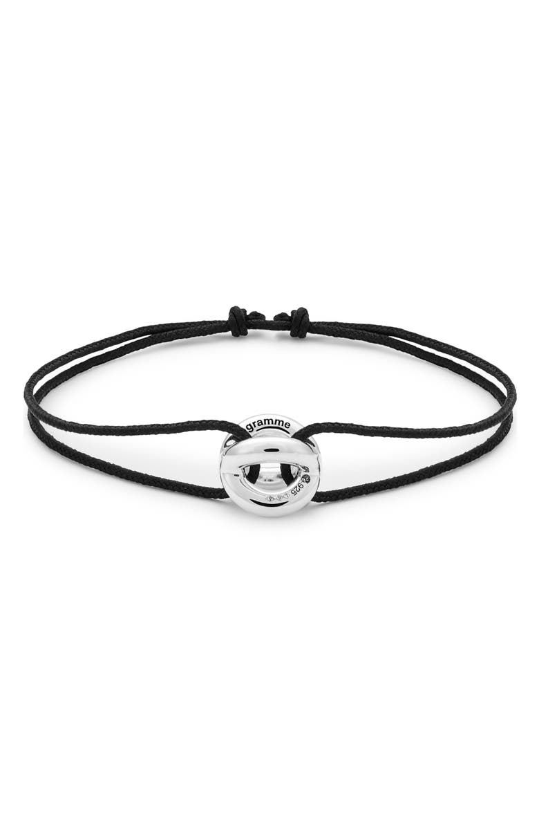 le gramme Men's 3G Sterling Silver & Cord Bracelet, Main, color, 