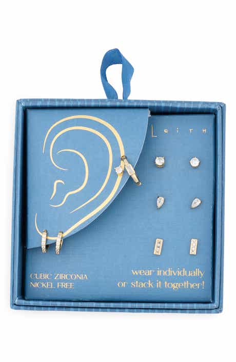 Leith Set of 5 Assorted Cubic Zirconia Earrings