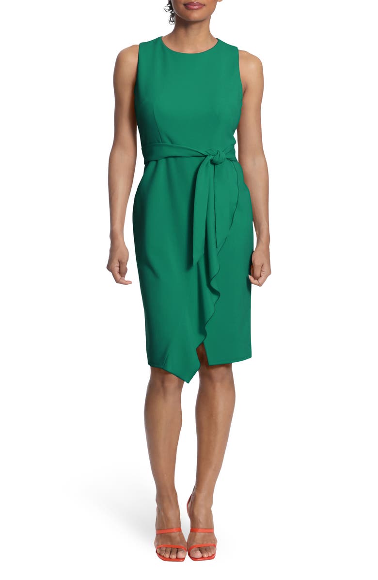 Donna Morgan Tie Waist Midi Dress, Main, color, 