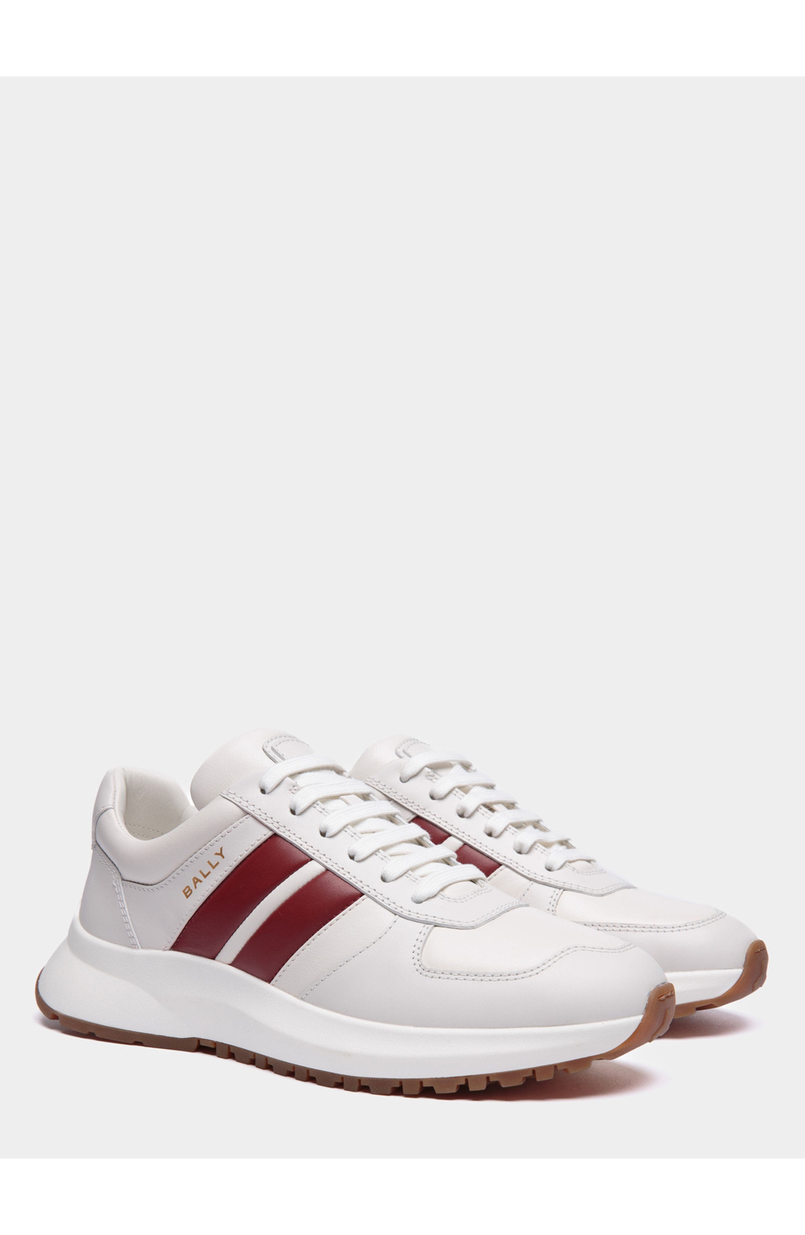 Bally Calf Leather Outline Sneaker, Alternate, color, White