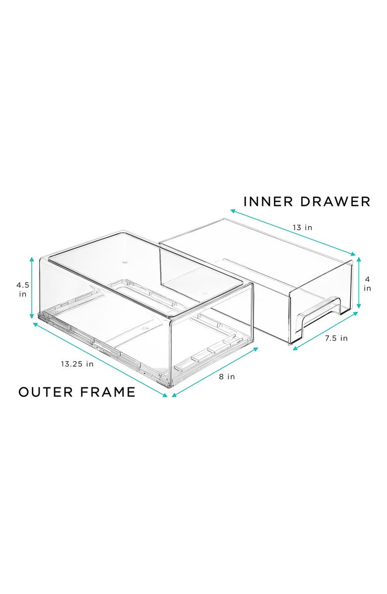 SORBUS Medium Set of 2 Fridge Organizer Drawers, Alternate, color, Clear
