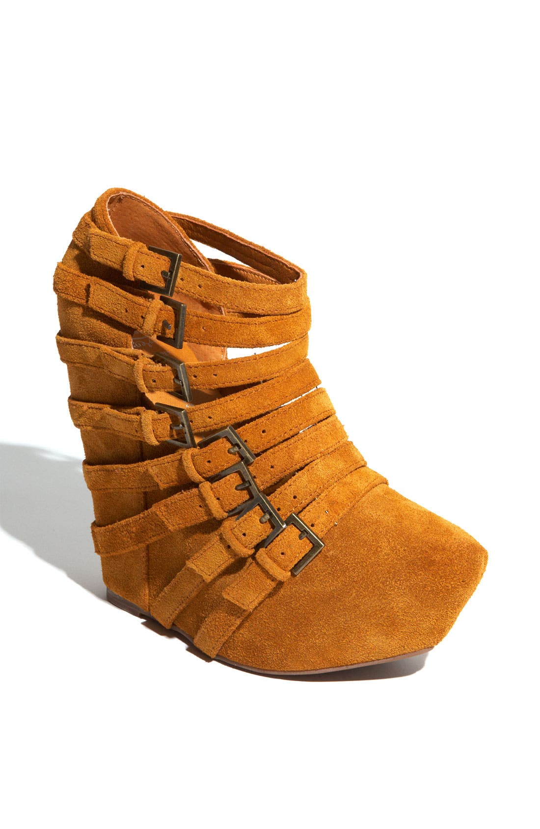 'Zip-2' Wedge Bootie, Main, color, MUSTARD