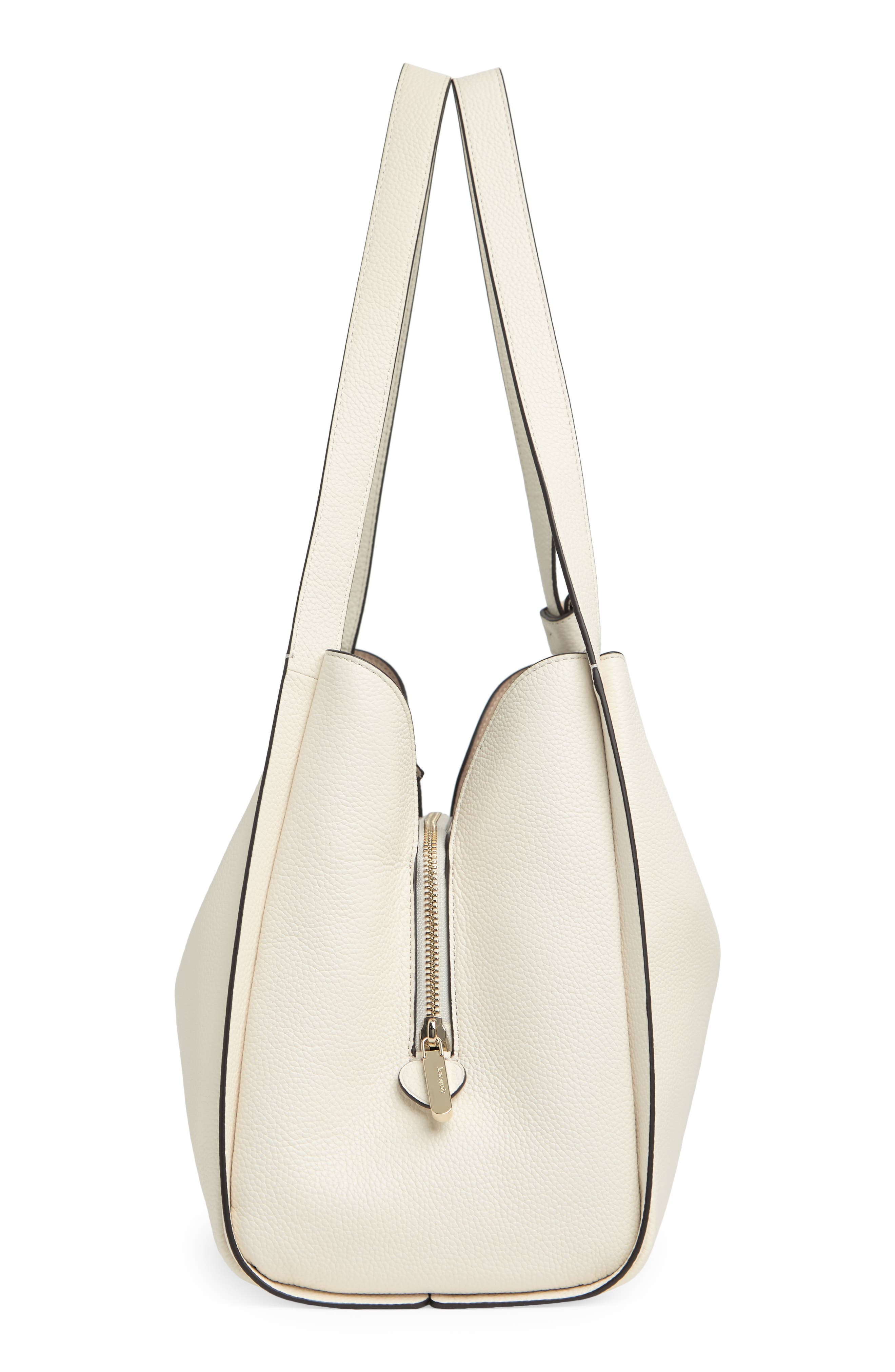 knott large leather shoulder bag, Alternate, color, CREAM.
