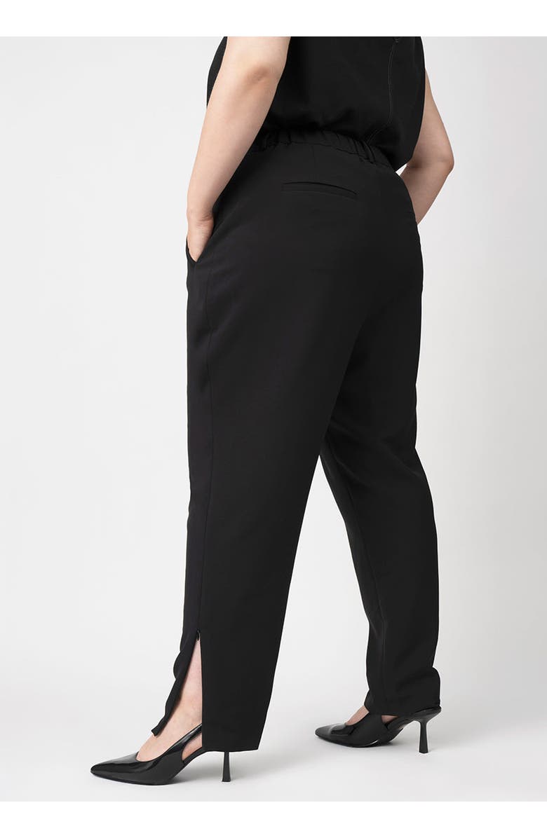 SEE ROSE GO Stretch Crepe Pleated Plus Size Trouser, Alternate, color, Jet Black