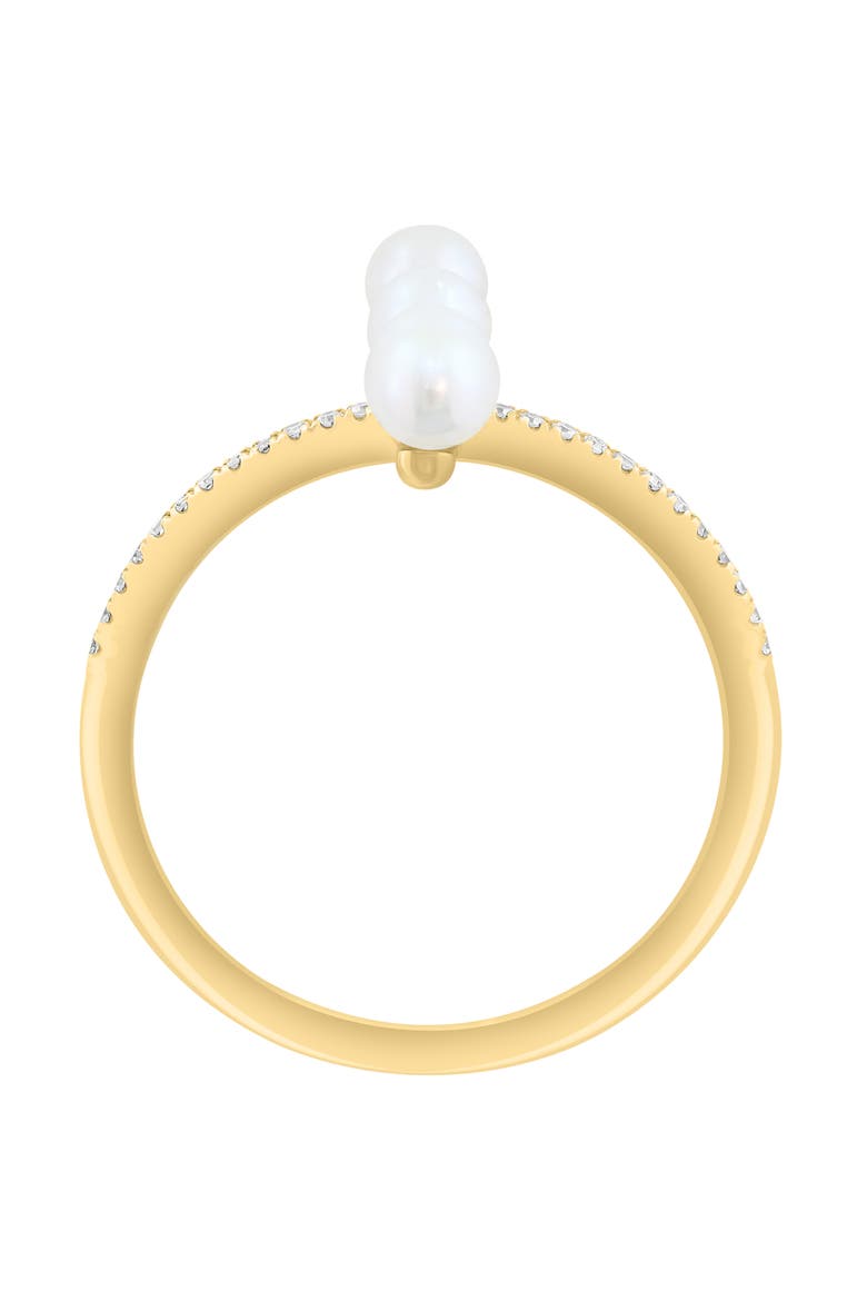 Freshwater Pearl & Diamond Ring, Alternate, color, WHITE