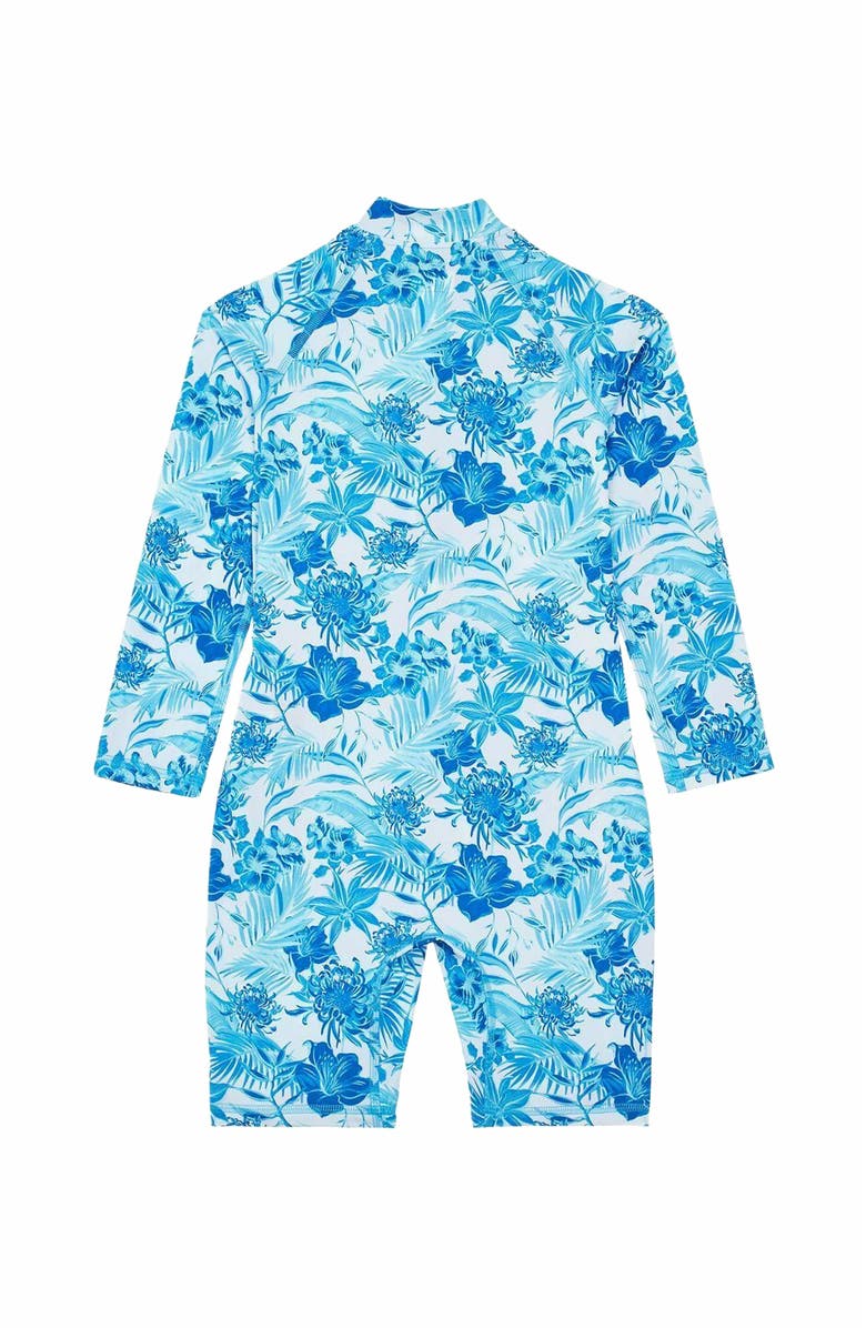 Vilebrequin Kids' Tahiti Flowers One-Piece Rashguard, Alternate, color, Blanc