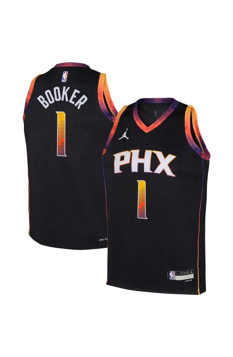 Jordan Brand Youth Jordan Brand Devin Booker Black Phoenix Suns Swingman Jersey - Statement Edition, Main, color, Black