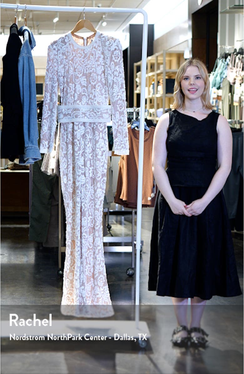 Bella Long Sleeve Lace Jumpsuit, sales video thumbnail