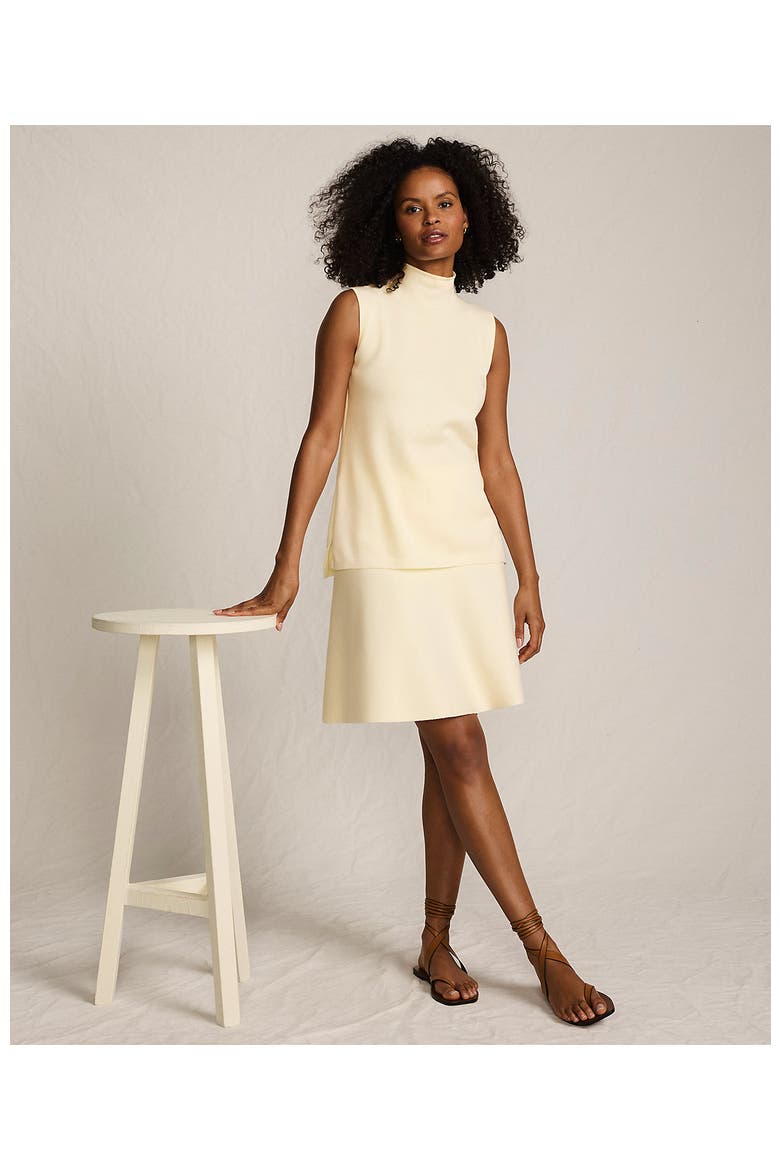 Fine Gauge Cotton Sweater Above The Knee Circle Skirt, Alternate, color, Fresh Ivory