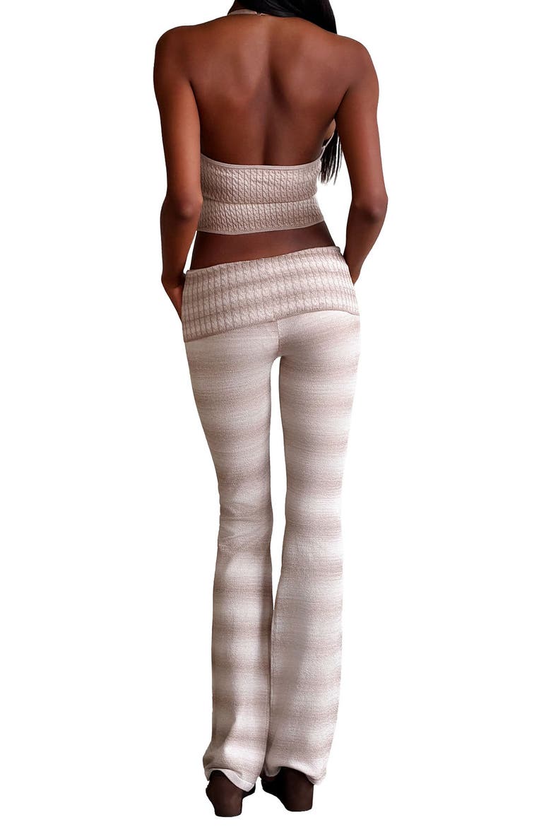 Marissa Stripe Knit Halter Cami, Alternate, color, TAUPE OMBRE STRIPE