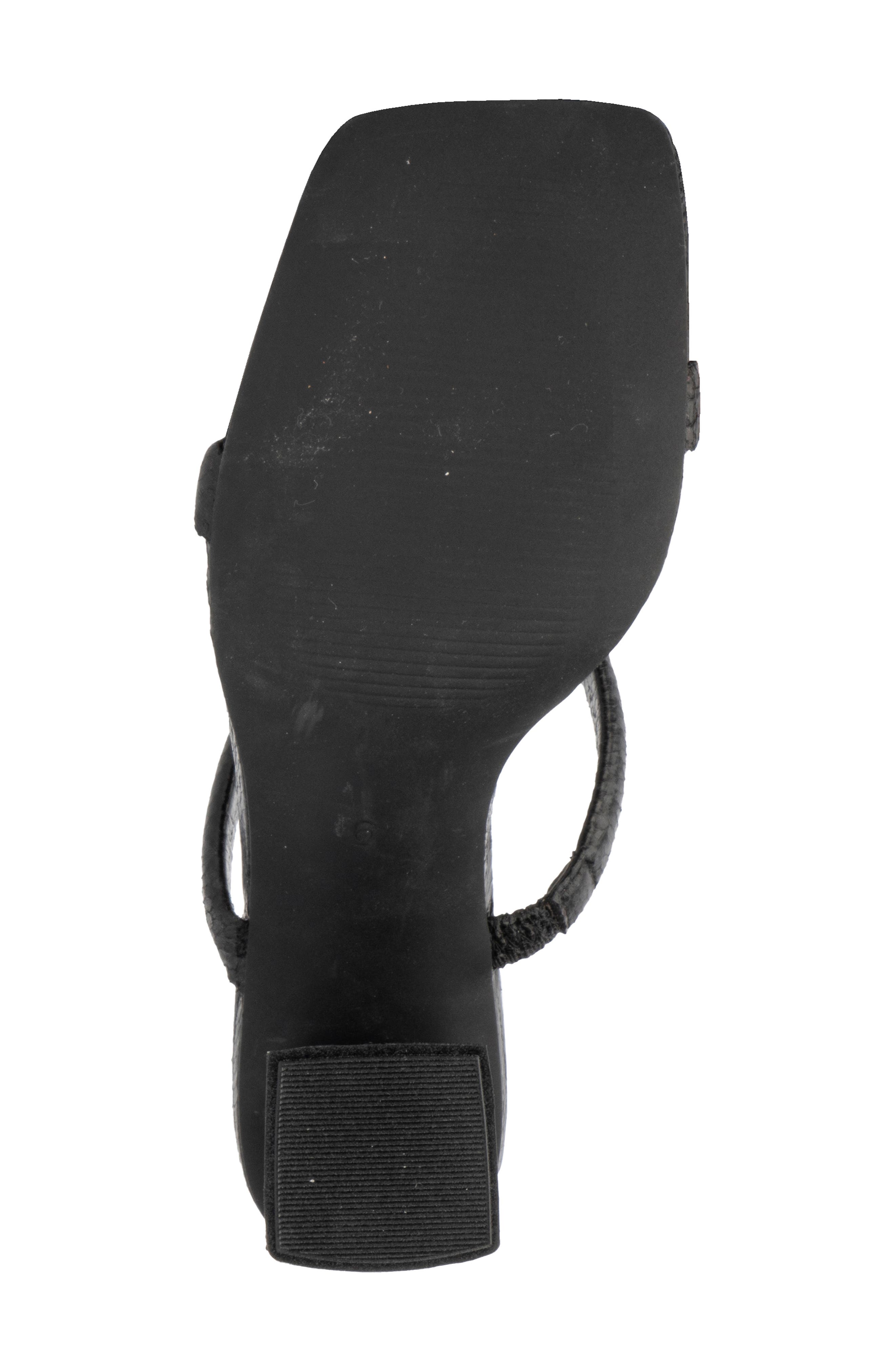 NEW YORK AND COMPANY Galina Faux Leather Block Heel Sandal, Alternate, color, Black