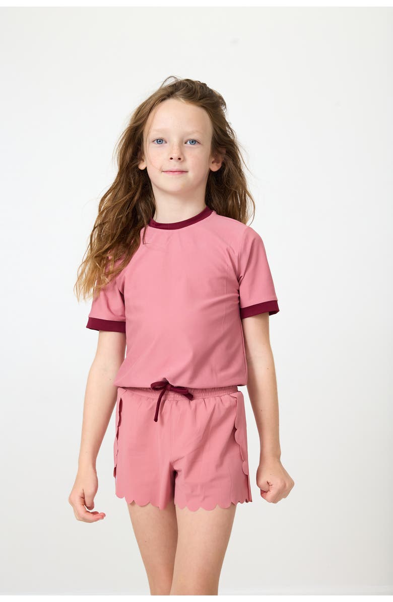 Courtside Kids Girls Scalloped Super Short, Alternate, color, Dusty Pink