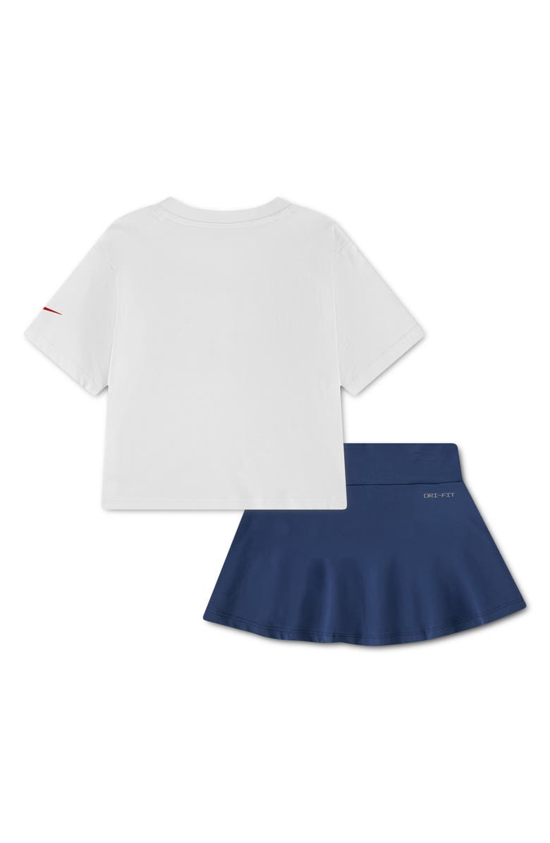 Nike Kids' Cherry Logo Graphic T-Shirt & Skirt Set, Alternate, color, Mystic Navy