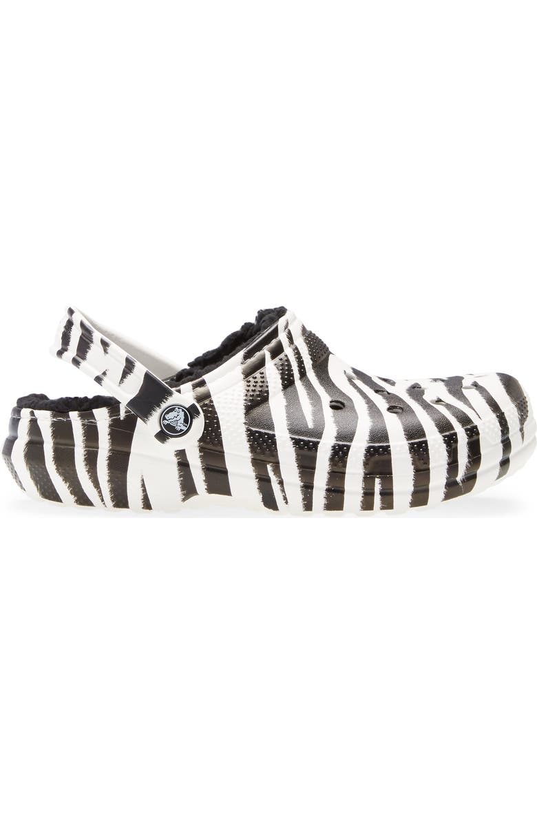 CROCS <sup>™</sup> Classic Lined Animal Print Slipper, Alternate, color,