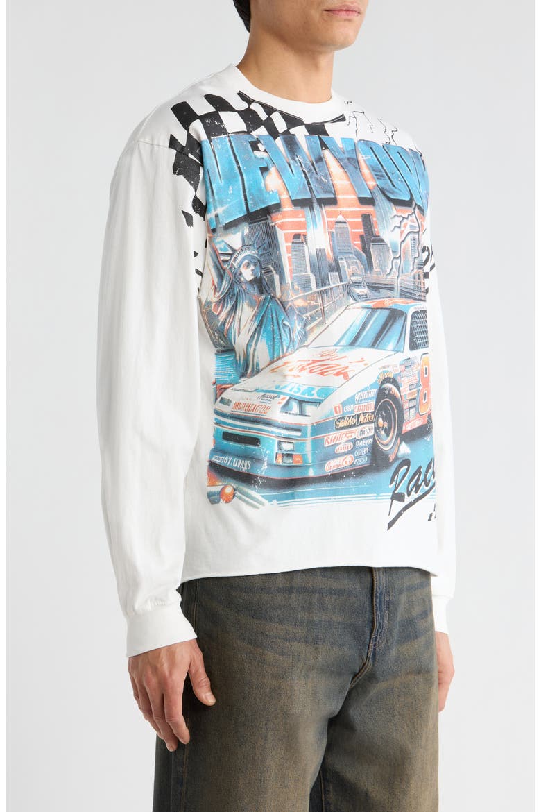 New York Racing Long Sleeve Graphic T-Shirt, Alternate, color, WHITE