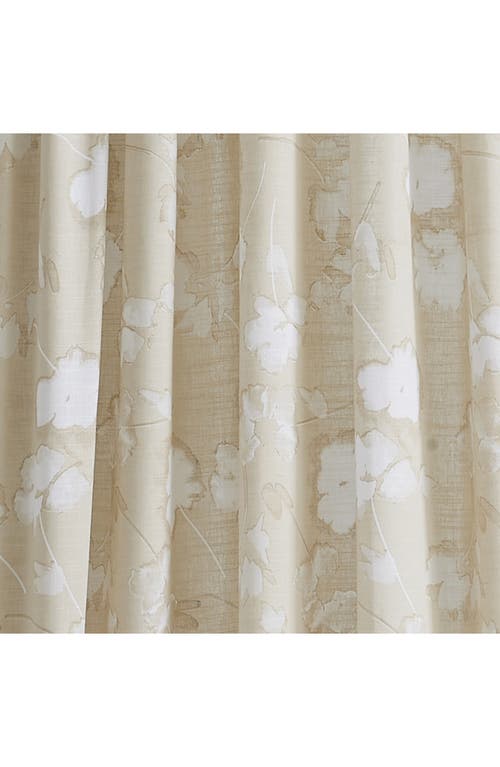 Dkny Dandelion Floral Print Set Of 2 Poletop Curtain Panels In Linen