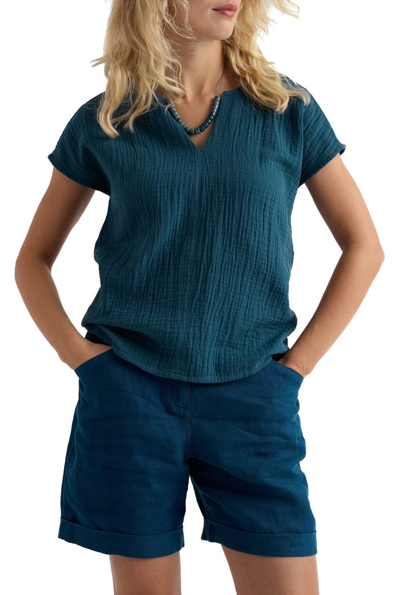 Landscape Organic Cotton Gauze Top, Main, color, STORM