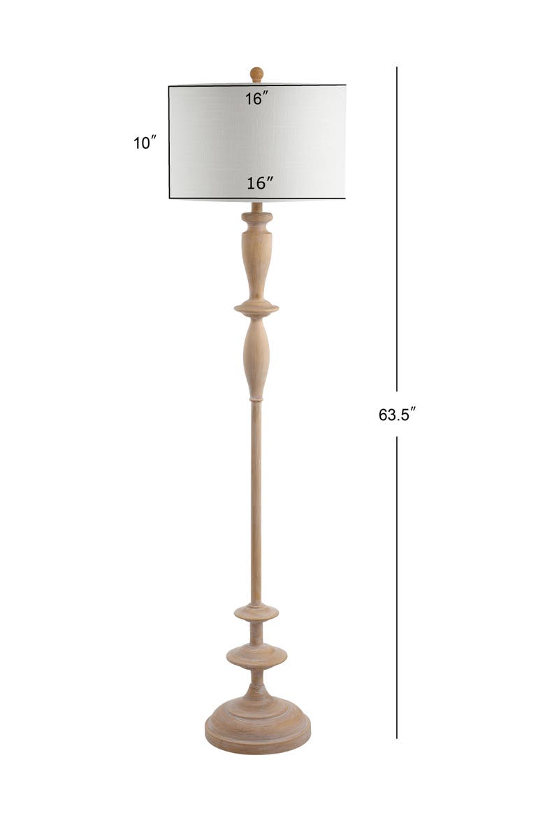 Aldrin 63.5" Resin LED Floor Lamp, Brown wood finish, Alternate, color, Brown