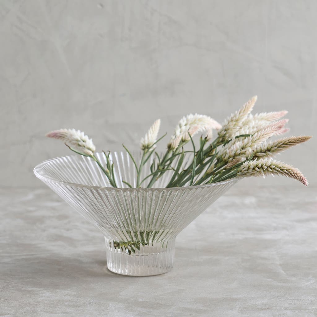 The Collective Home Pressed Clear Glass Low Bowl