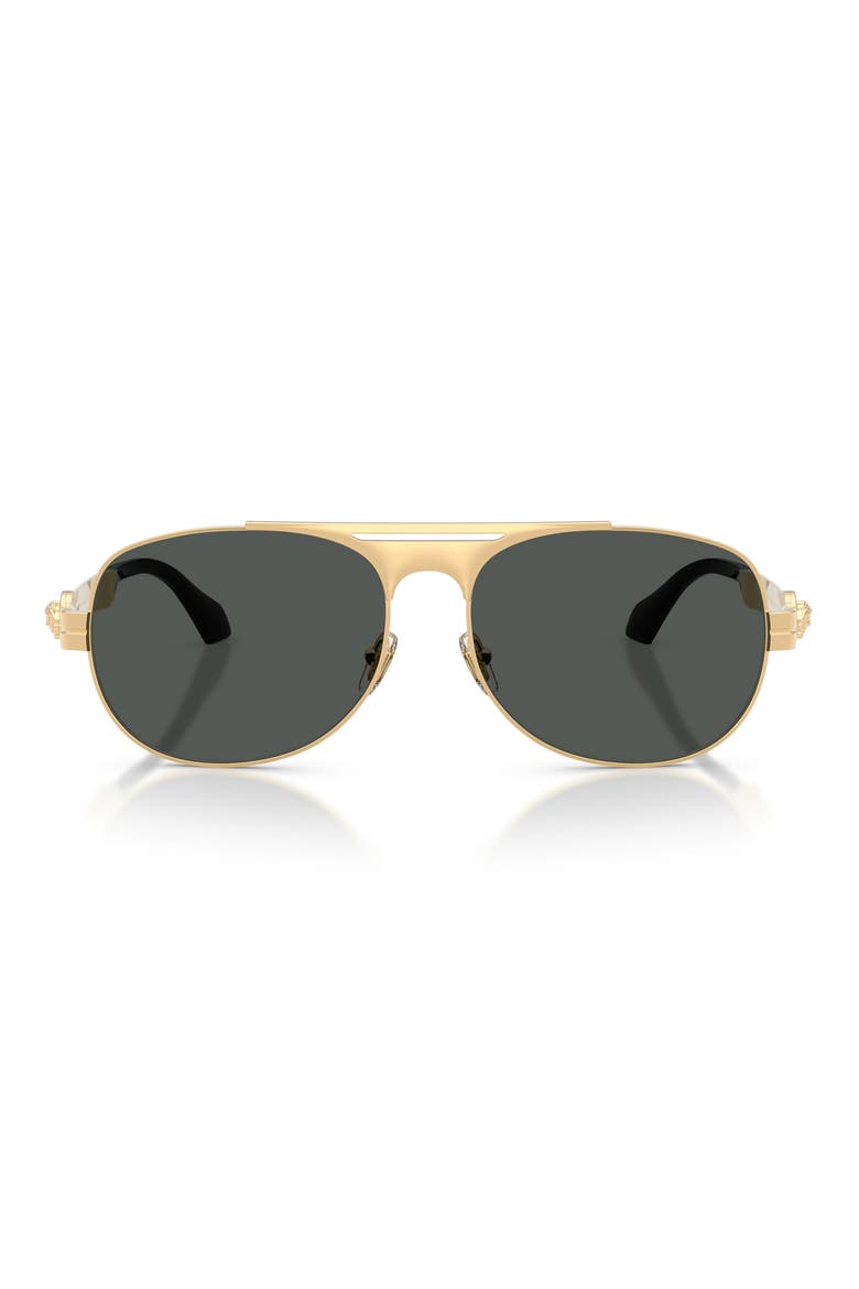60mm Pilot Sunglasses, Main, color, GOLD VERSACE / DARK GREY