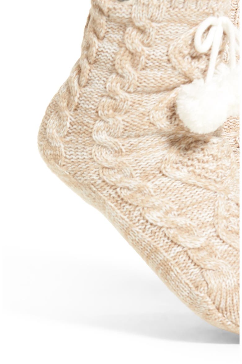 Pompom Fleece Lined Socks, Alternate, color, CREAM