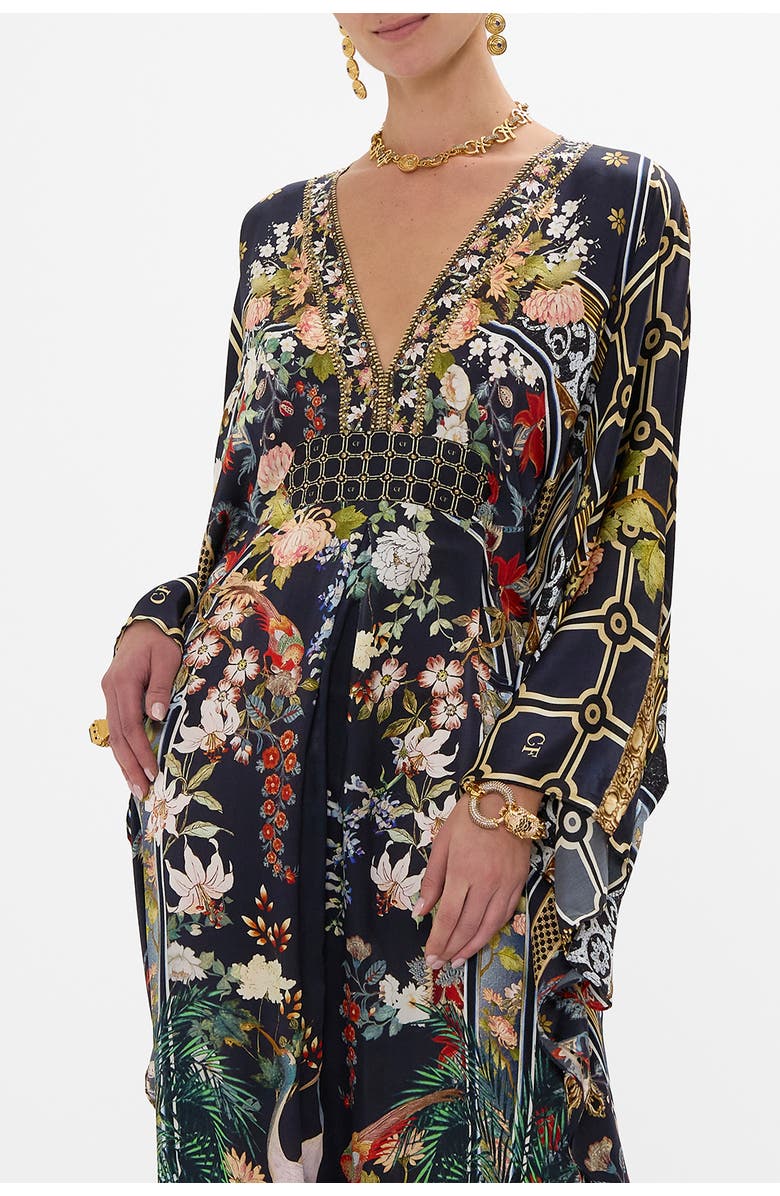 Camilla Long Kaftan With Waist Detail Palacio Poetry, Alternate, color, 
