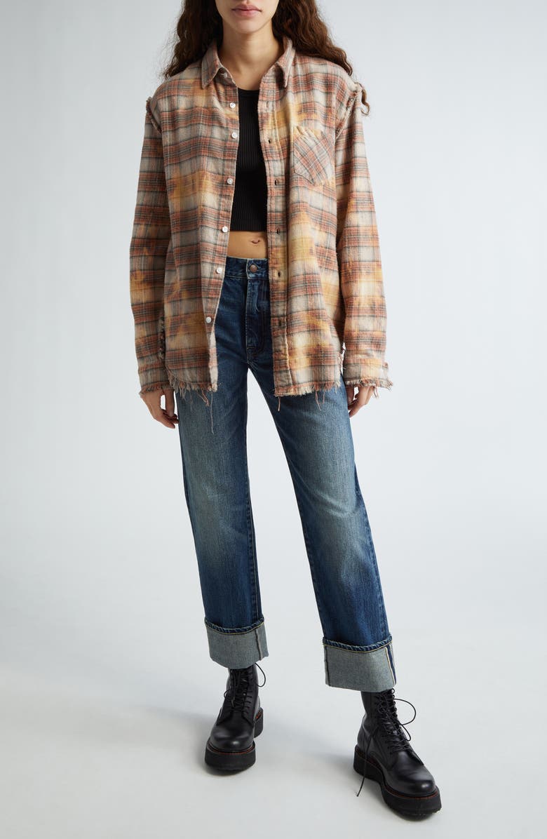 R13 Romeo Cuff Distressed Straight Leg Jeans, Alternate, color, 