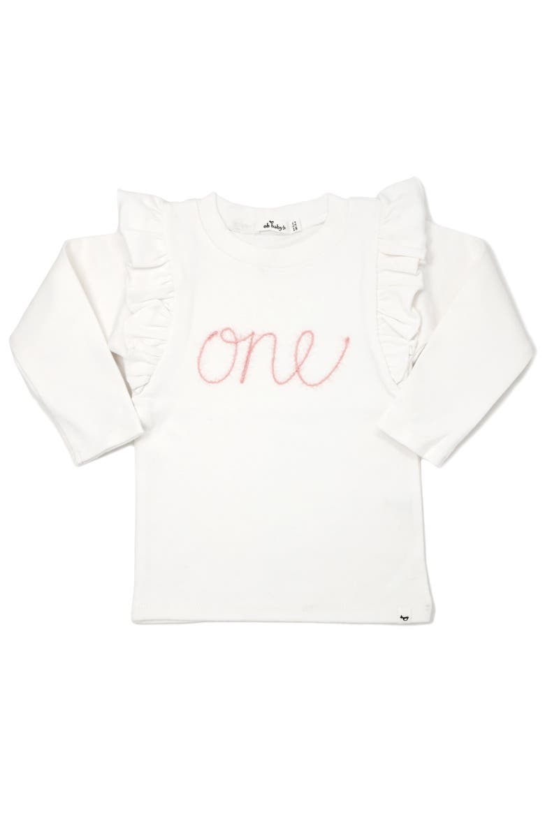 "one" Pink Eyelash Millie Long Sleeve Tee, Main, color, Cream