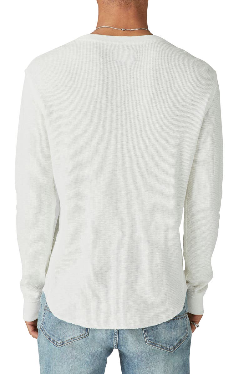 Lucky Brand Garment Dye Thermal Cotton Top, Alternate, color, Bright White