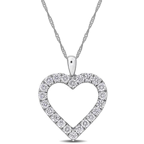 Lab-Grown Diamond Open Heart Necklace 14k