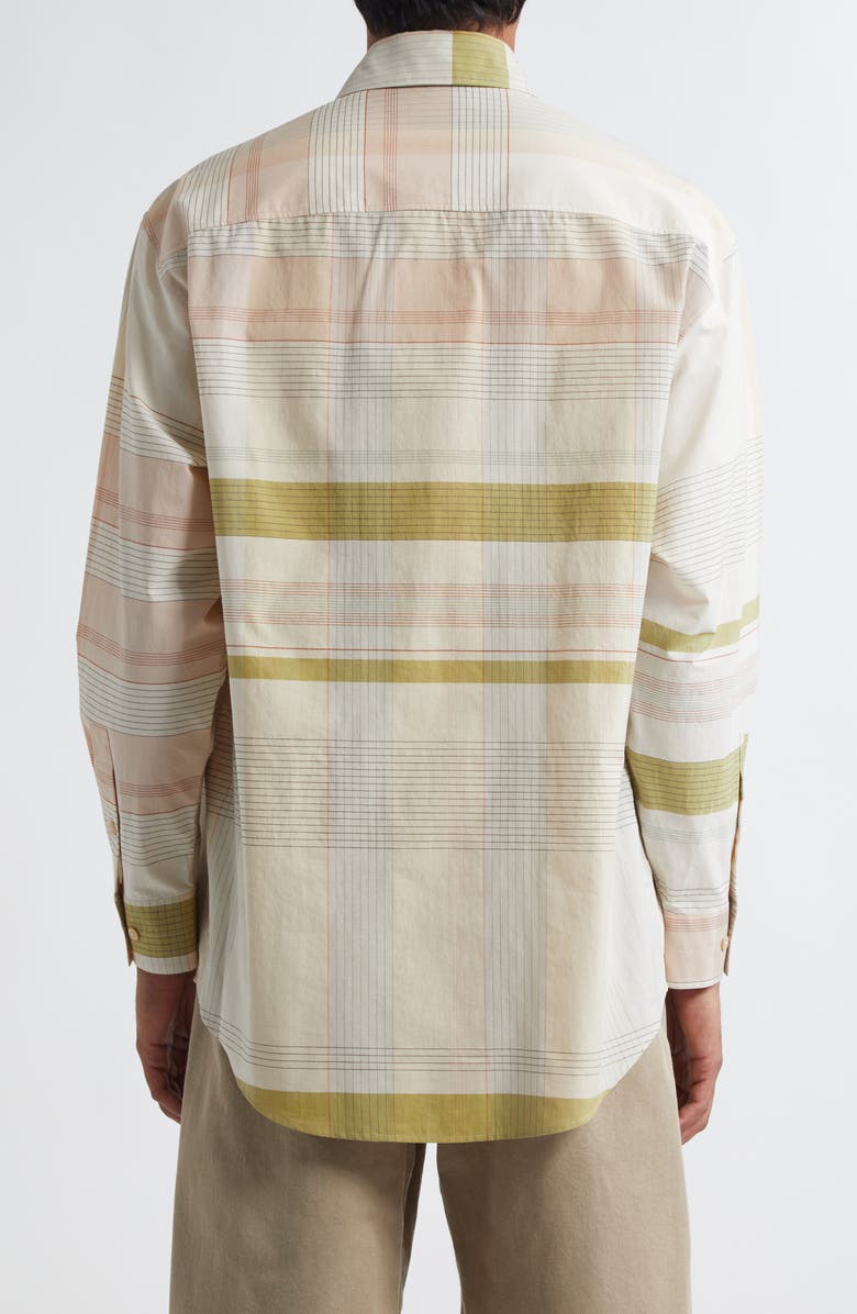 Lemaire Relaxed Check Cotton Button-Up Shirt, Alternate, color, 