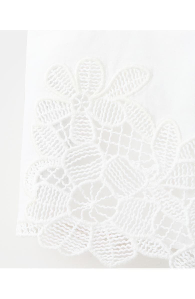 MANGO Embroidered Tie Back Sleeveless Crop Top, Alternate, color, Off White
