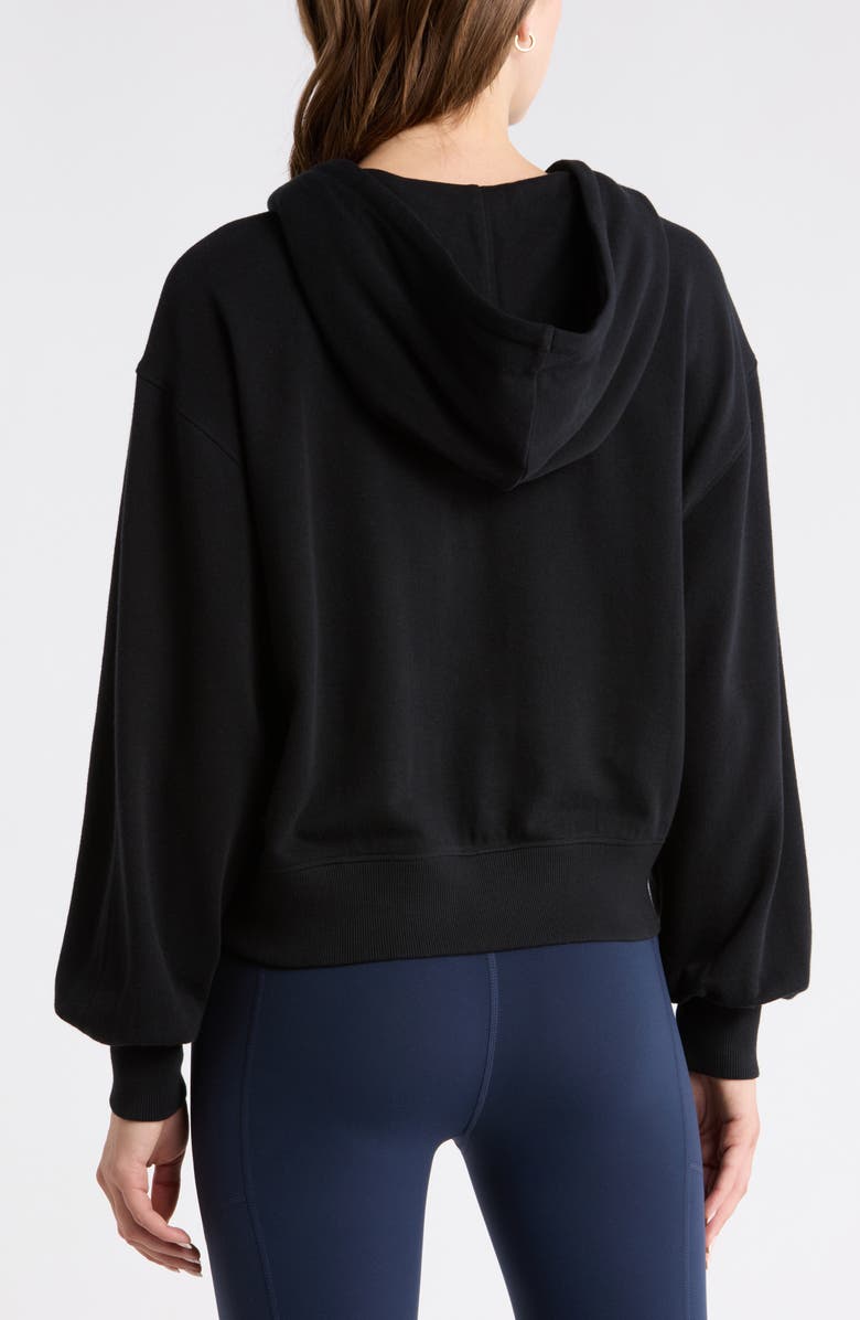 Zella Go Easy Terry Zip Hoodie, Alternate, color, Black