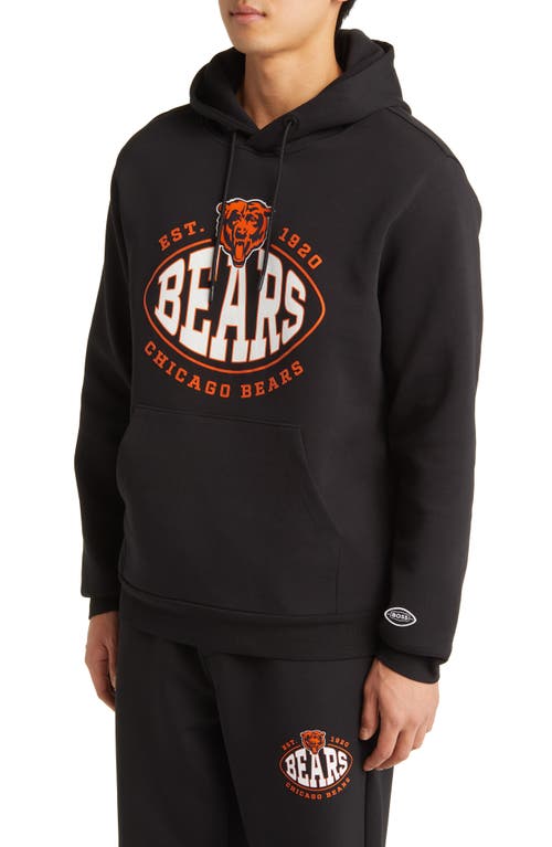 Hugo Boss Nfl Chicago Bears Cotton Blend Printed Regular Fit Hoodie In Chicago Bears Black