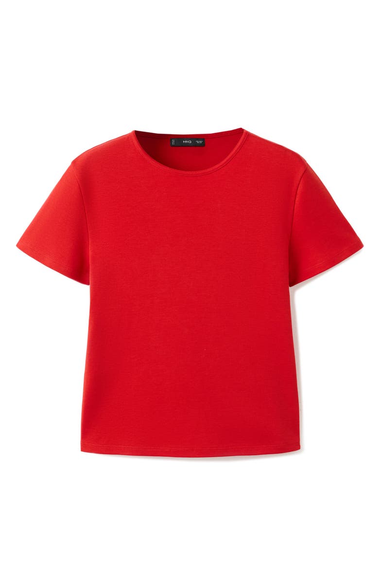 MANGO Fitted Cotton T-Shirt, Alternate, color, Red