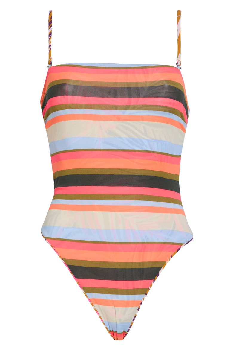 Ohana Reversible One-Piece Swimsuit, Alternate, color, BROWN