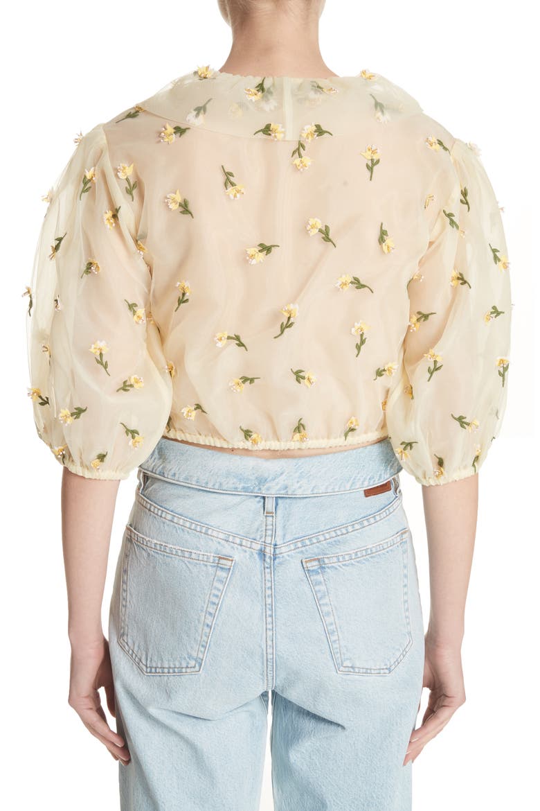 Bliss Embroidered Floral Wrap Top, Alternate, color, ANISE FLOWER