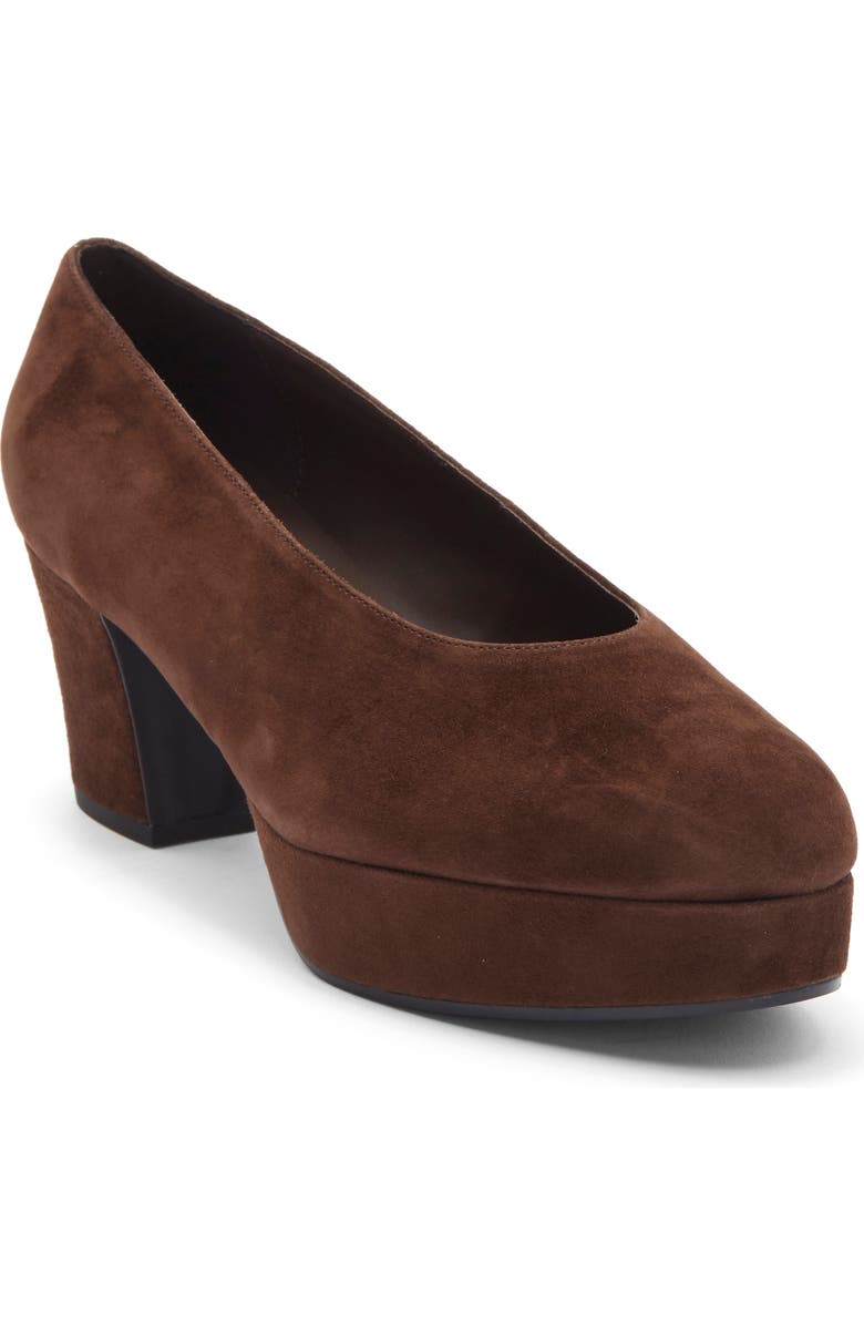 Jeffrey Campbell Chapters Almond Toe Platform Pump, Main, color, Brown Suede