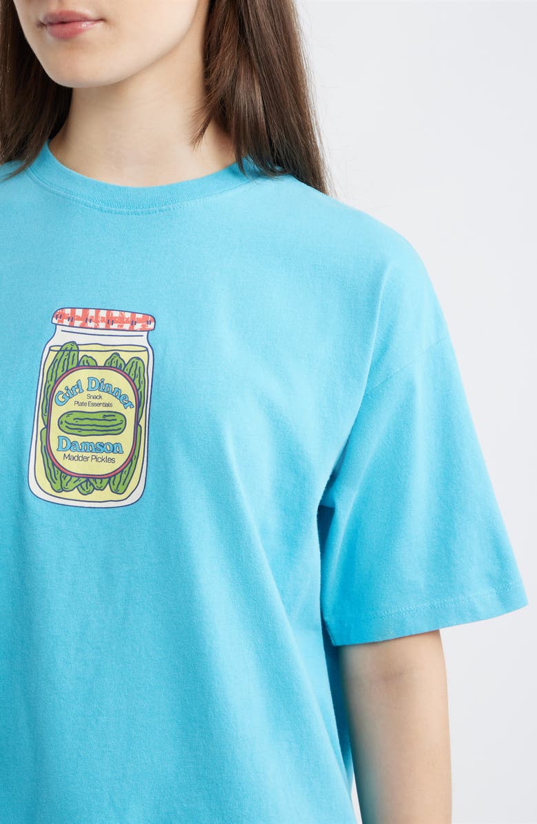 Damson Madder Snack Plate Oversize Organic Cotton Graphic T-Shirt, Alternate, color, Blue