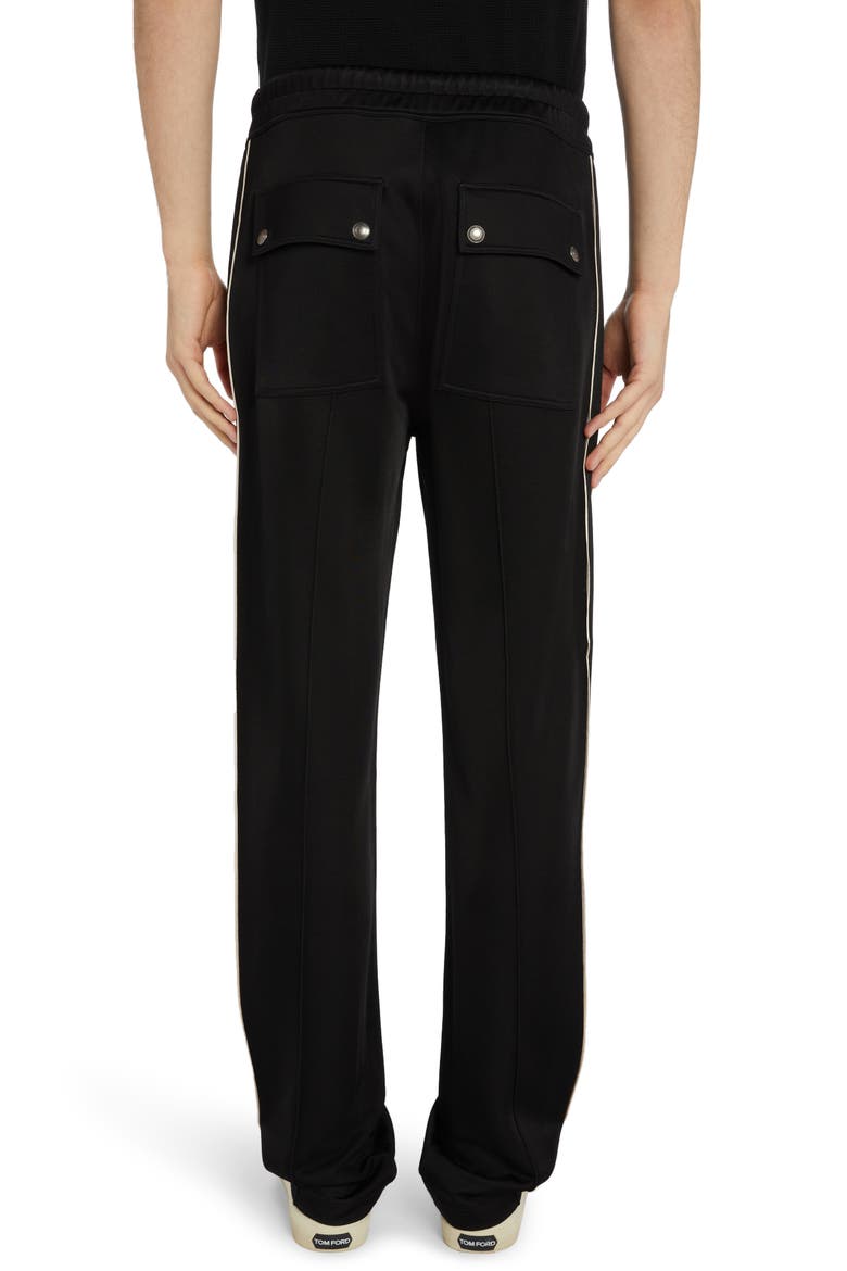 Luxury Stretch Jersey Sweatpants, Alternate, color, BLACK