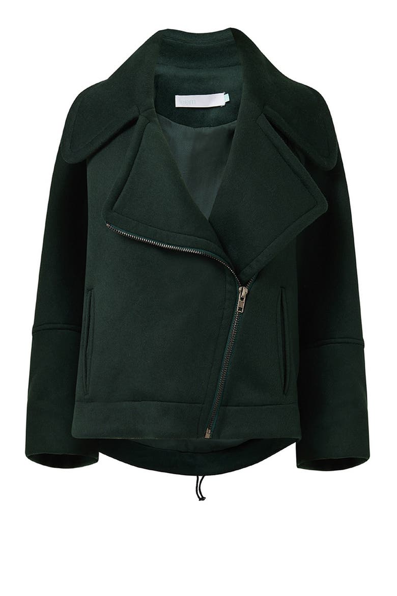 Boxy Biker Jacket, Main, color, Green