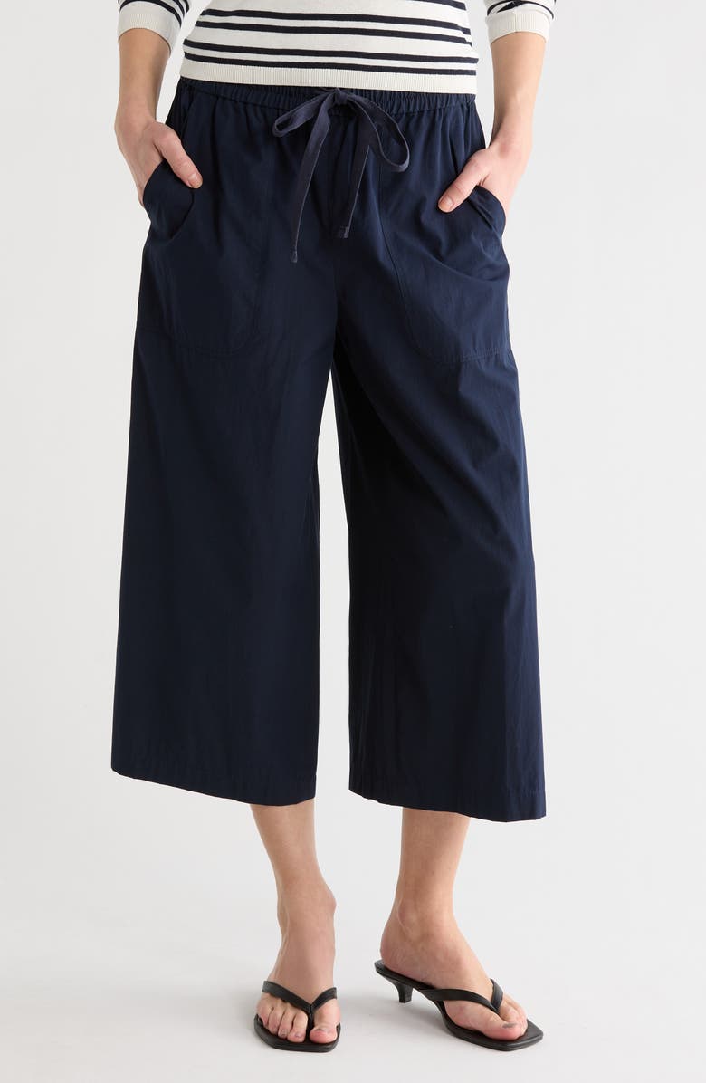 TWP Main St. Cotton Wide Leg Pants, Main, color, Dark Midnight