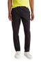 Elastic Waist Linen Blend Trim Fit Pants