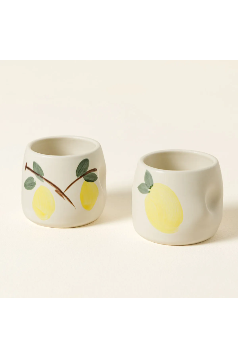 Hand-Painted Ceramic Limoncello Cups - Set of 2, Main, color, Multi