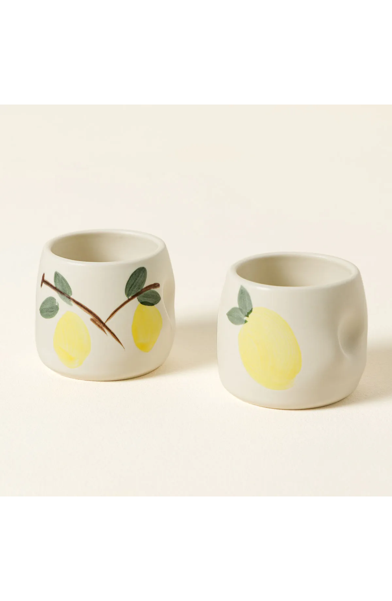 Uncommon Goods Hand-Painted Ceramic Limoncello Cups - Set of 2, Main, color, Multi