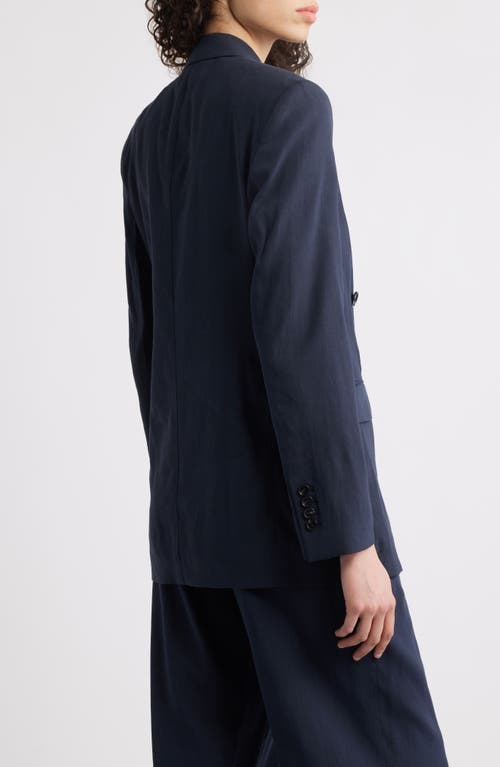 Hugo Boss Boss Jalet Linen Blend Doulbe Breasted Jacket In Sky Captain