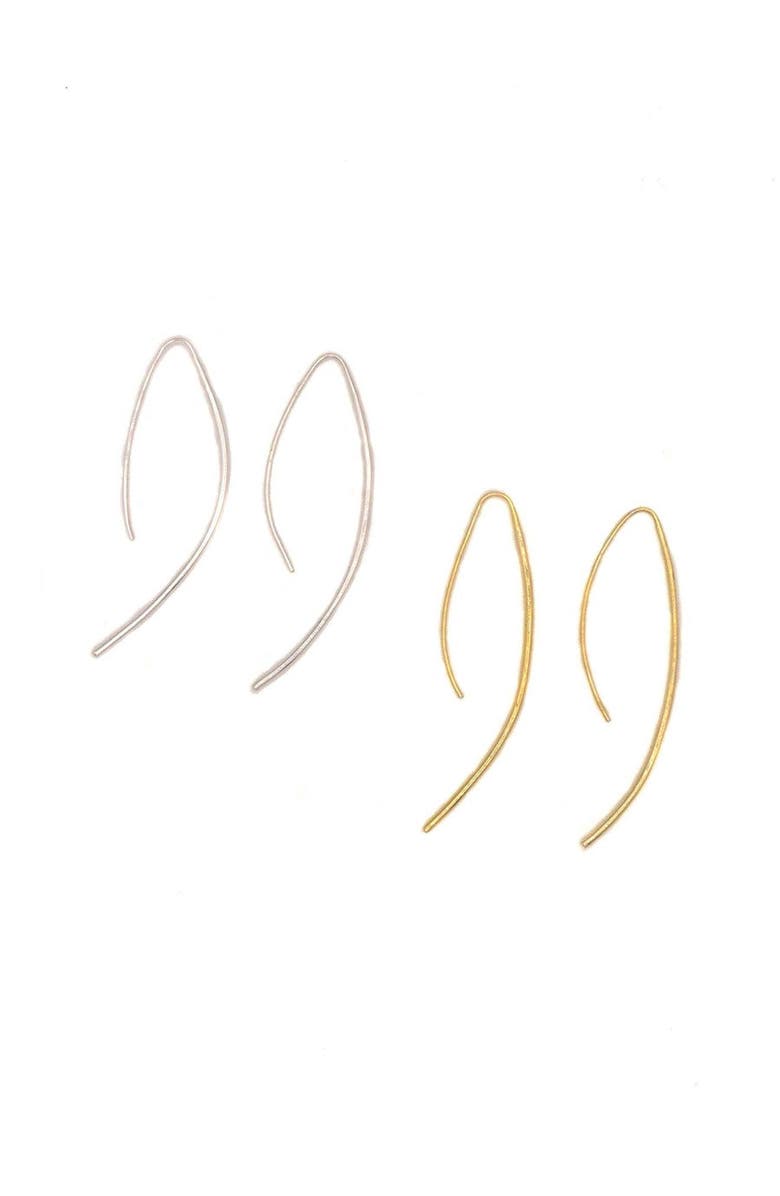 Fair Anita Elegant Curve Drop Earrings, Main, color, Silver