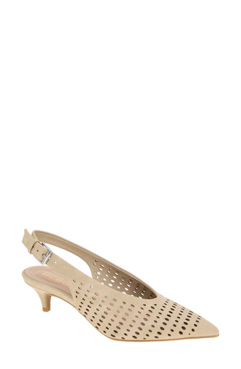 Pawnee Slingback Pointed Toe Kitten Heel Pump (Women)