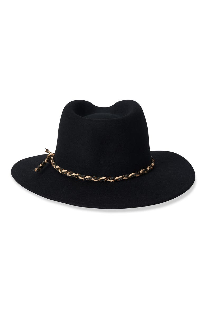 Messer Western Felted Wool Fedora, Alternate, color, BLACK/ MULTI