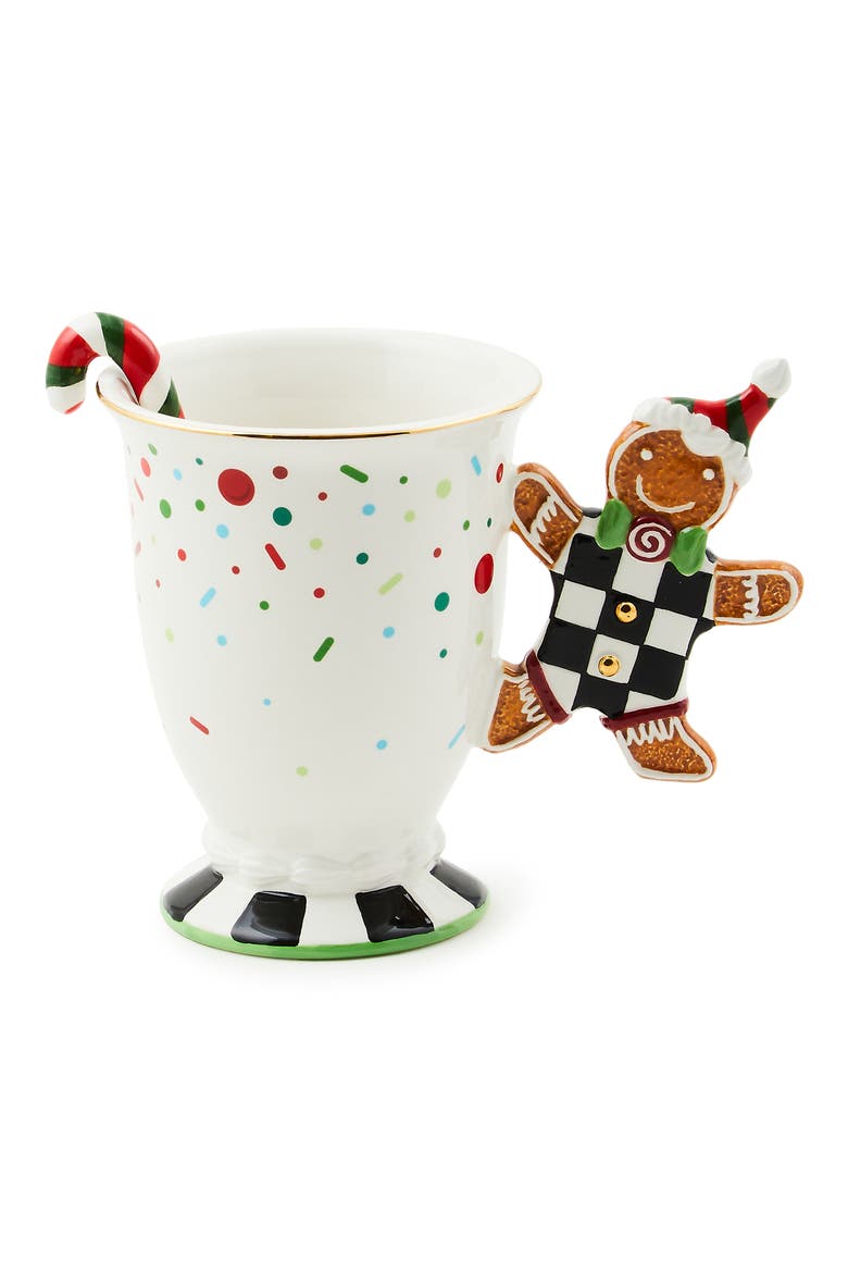 Bake Shop 2-Piece Gingerbread Handle Mug Set, Main, color, WHITE